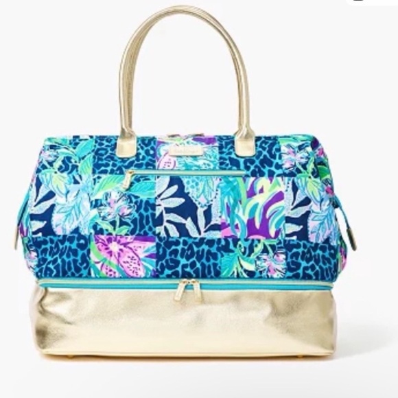 Lilly Pulitzer Multi Pop Up Party Patch Weekender. New - Picture 1 of 16